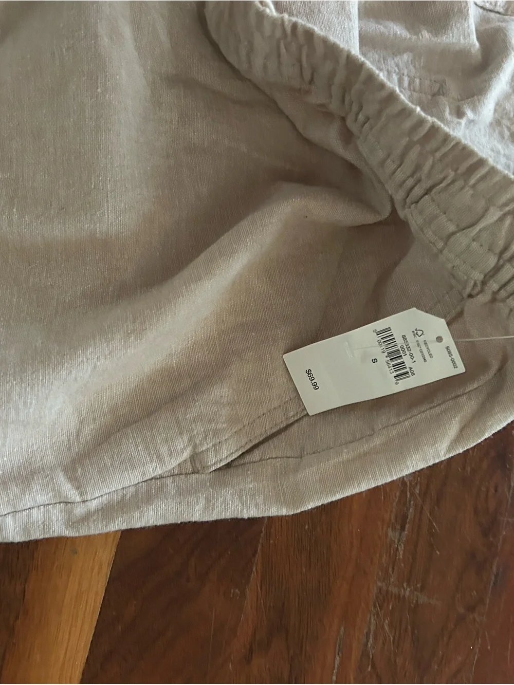 GAP Men's/teens  Light Beige Elastic-Waist Linen Pant Size small